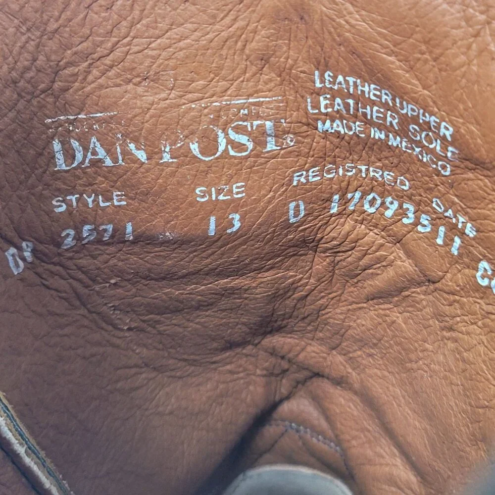 Dan Post Men's Brown Racer Leather Western Boots DP2571 US Size 13D - Picture 12 of 12